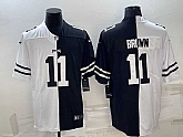 Men's Philadelphia Eagles #11 A.J. Brown Black & White Split Limited Stitched Jersey,baseball caps,new era cap wholesale,wholesale hats